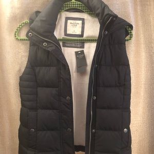 Abercrombie & Fitch Puffer Vest Blue Navy XS